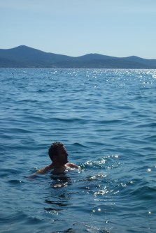 Luke enjoys the seaside next to the Sea Organ