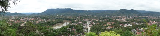 Lovely Luang Prabang. We stayed in between that big road and that big river.