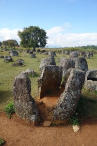 Jars, one cloven by explosives.